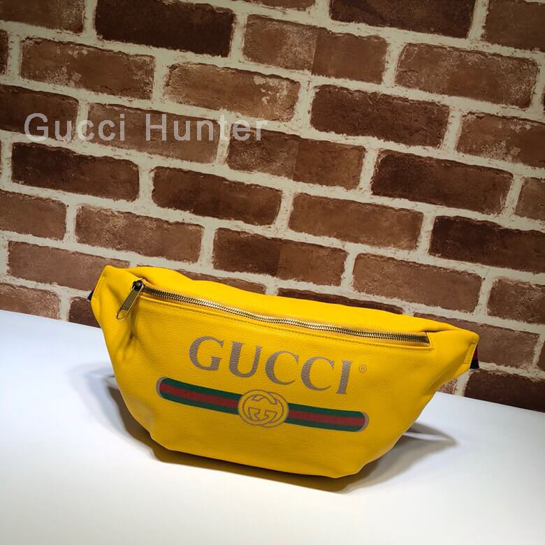 Gucci Print Leather Belt Bag 693869
